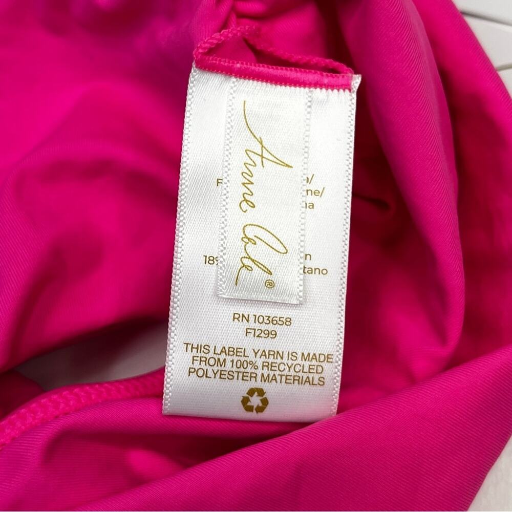 Anne Cole High Waist Shirred Bikini bottoms pink punch - XL - Picture 10 of 11